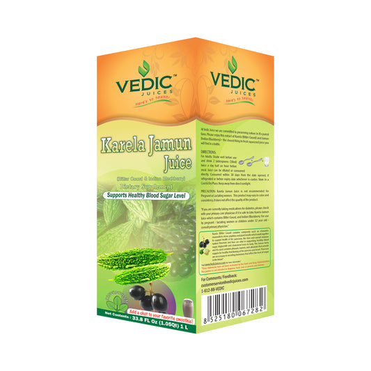 Vedic Karela Jamun Juice 1L | Supports Healthy Blood Sugar Level - The Vedic Store